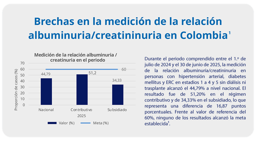 Brechas en la medición de la relación albuminuria/creatininuria en Colombia